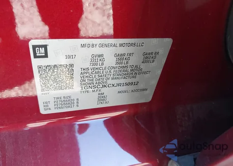 2018 Chevrolet Suburban Premier z USA, uszkodzony, nr VIN 1GNSCJKCXJR150912